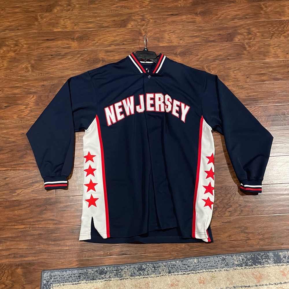 Sport 4 Men's Vintage Rare New Jersey Nets Long Sleeve Warm Up Jacket Size XL